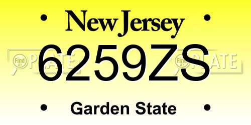 6259ZS New Jersey License Plate