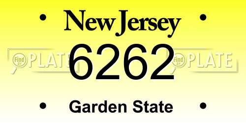 6262 New Jersey License Plate