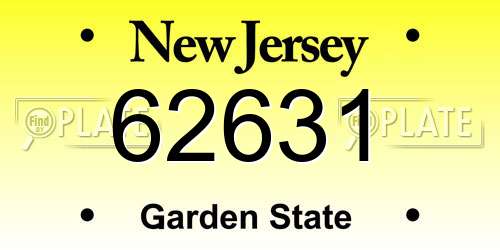 62631 New Jersey License Plate