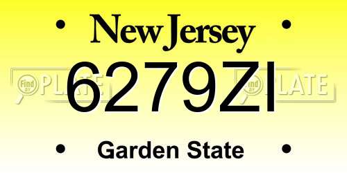 6279ZI New Jersey License Plate
