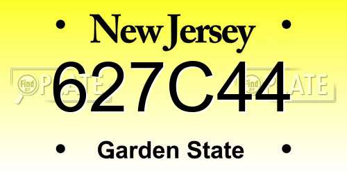 627C44 New Jersey License Plate