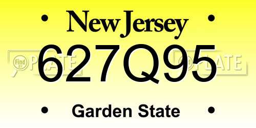 627Q95 New Jersey License Plate