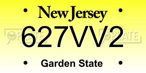 627VV2 New Jersey License Plate