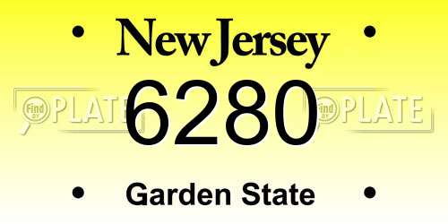 6280 New Jersey License Plate