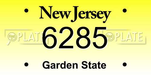 6285 New Jersey License Plate