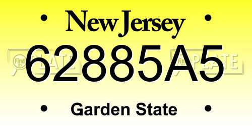 62885A5 New Jersey License Plate