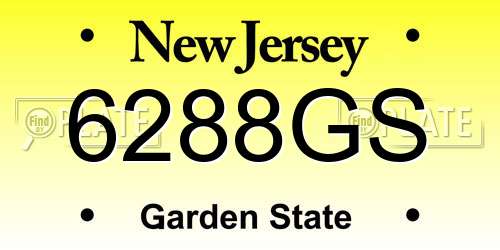 6288GS New Jersey License Plate