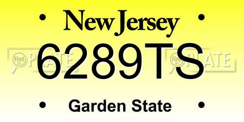 6289TS New Jersey License Plate