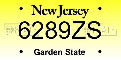 6289ZS New Jersey License Plate
