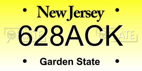 628ACK New Jersey License Plate