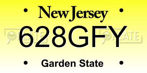 628GFY New Jersey License Plate