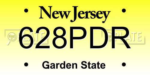 628PDR New Jersey License Plate