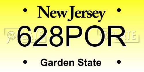 628POR New Jersey License Plate