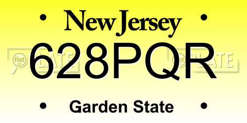628PQR New Jersey License Plate