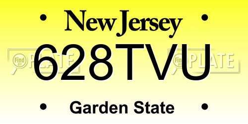 628TVU New Jersey License Plate
