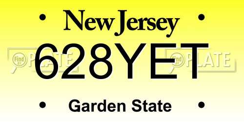 628YET New Jersey License Plate