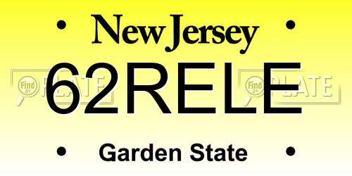 62RELE New Jersey License Plate