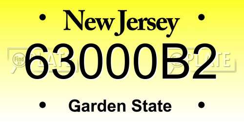 63000B2 New Jersey License Plate