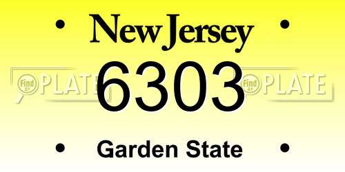6303 New Jersey License Plate