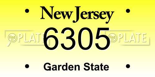 6305 New Jersey License Plate