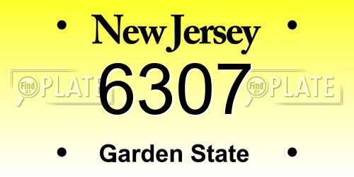 6307 New Jersey License Plate
