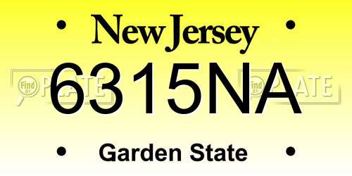 6315NA New Jersey License Plate