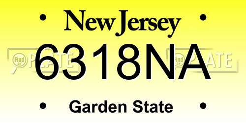 6318NA New Jersey License Plate