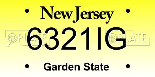 6321IG New Jersey License Plate