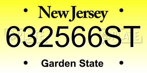 632566ST New Jersey License Plate