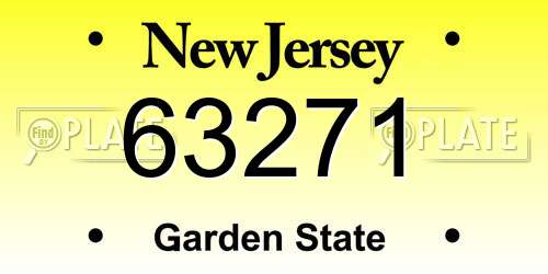 63271 New Jersey License Plate