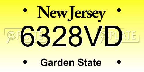 6328VD New Jersey License Plate