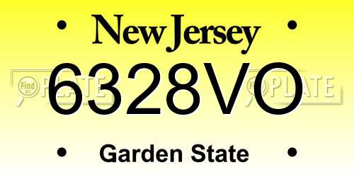 6328VO New Jersey License Plate