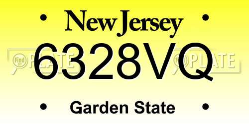 6328VQ New Jersey License Plate