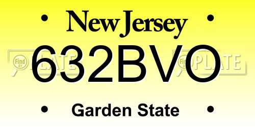 632BVO New Jersey License Plate