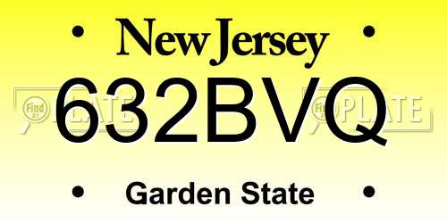632BVQ New Jersey License Plate