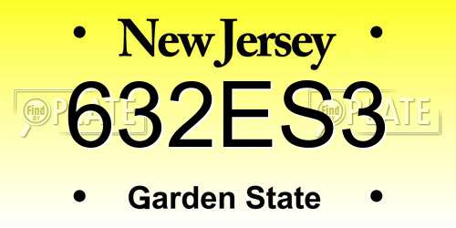 632ES3 New Jersey License Plate
