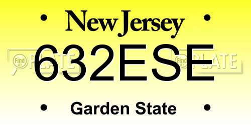 632ESE New Jersey License Plate