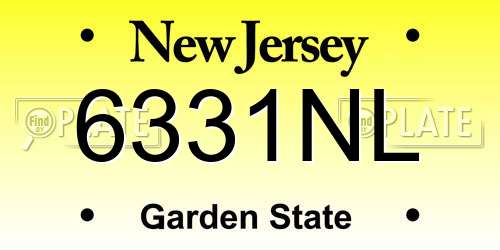 6331NL New Jersey License Plate