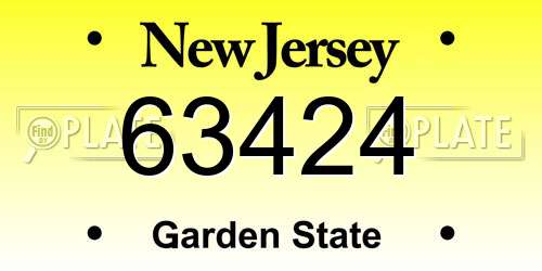 63424 New Jersey License Plate