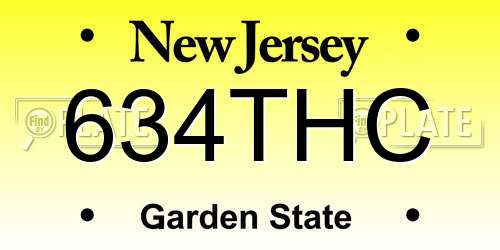 634THC New Jersey License Plate
