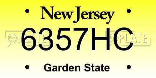 6357HC New Jersey License Plate