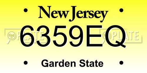 6359EQ New Jersey License Plate