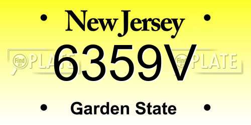 6359V New Jersey License Plate