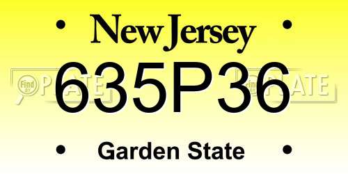 635P36 New Jersey License Plate