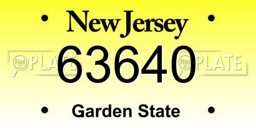 63640 New Jersey License Plate