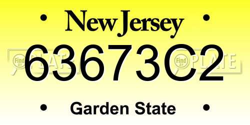 63673C2 New Jersey License Plate