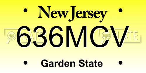 636MCV New Jersey License Plate