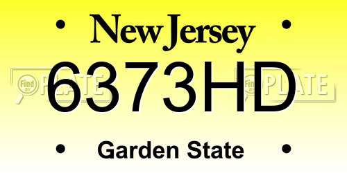 6373HD New Jersey License Plate