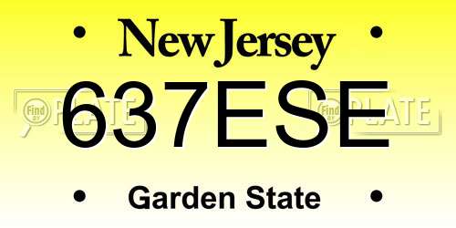 637ESE New Jersey License Plate