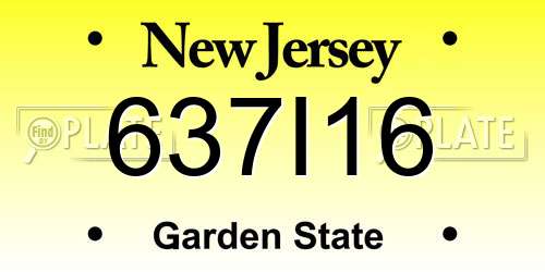 637I16 New Jersey License Plate